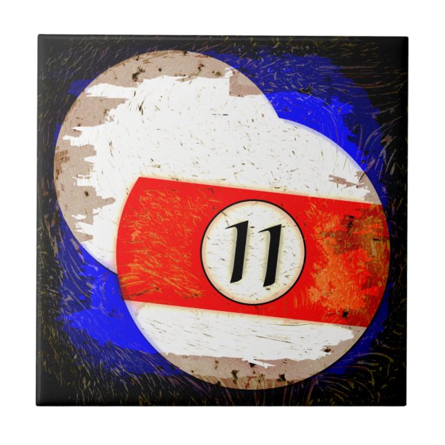 BILLIARDS BALL NUMBER 11 TILE (Front)
