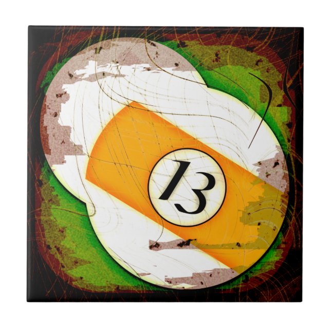 BILLIARDS BALL NUMBER 13 TILE (Front)
