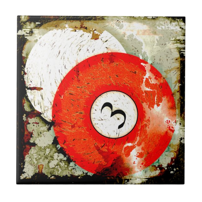 BILLIARDS BALL NUMBER 3 TILE (Front)