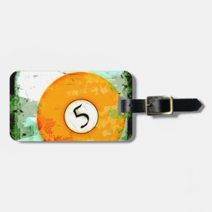 BILLIARDS BALL NUMBER 5 LUGGAGE TAG