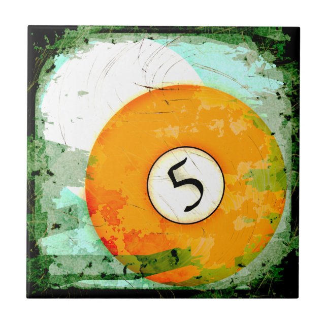 BILLIARDS BALL NUMBER 5 TILE (Front)