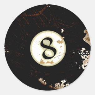 BILLIARDS BALL NUMBER 8 CLASSIC ROUND STICKER