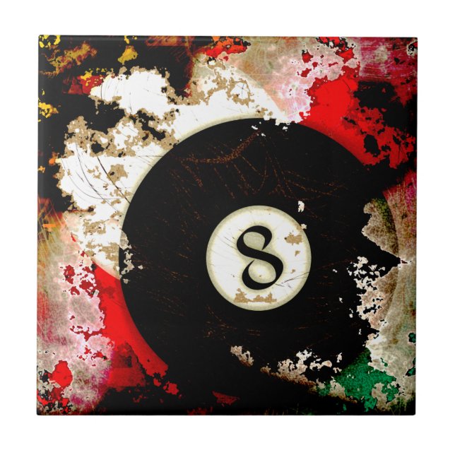 BILLIARDS BALL NUMBER 8 TILE (Front)