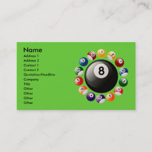 BILLIARDS BALLS BUSINESS CARDS