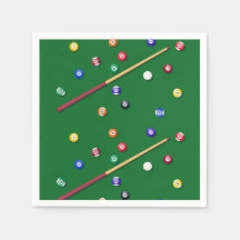Billiards Birthday Party Pool Cue Paper Napkin