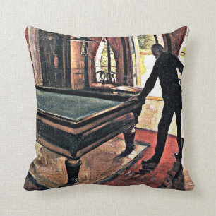 Billiards - Caillebotte, 1876 artwork Throw Pillow
