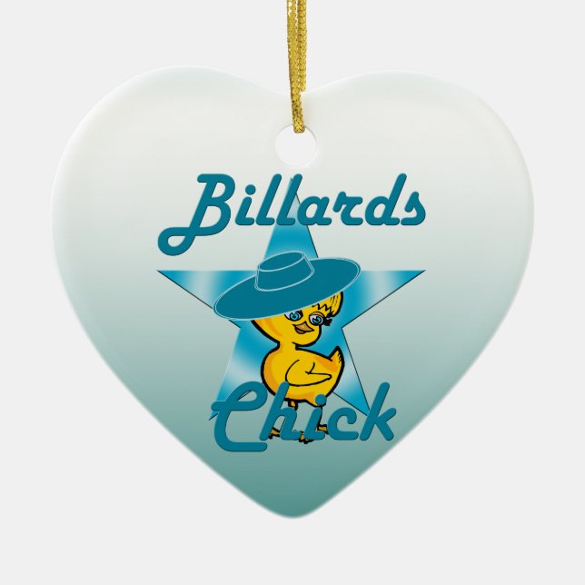 Billiards Chick #7 Ceramic Ornament (Front)