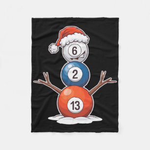 Billiards Christmas Snowman With Pool Table Fleece Blanket