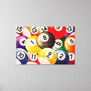 Billiards Collage Triptych Canvas Print