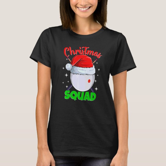 Billiards Cue Ball Christmas Squad Balls Billiard  T-Shirt (Front)