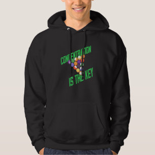 Billiards Cue Concentration Design Hoodie