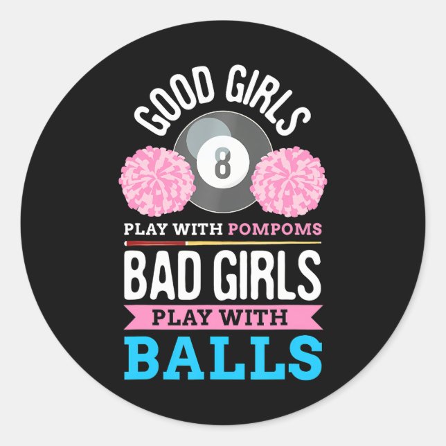 Billiards Cue Sport Game Pool Balls Billiard Classic Round Sticker (Front)