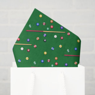 Billiards Decoupage Paper, Pool Table Cue Ball Tissue Paper