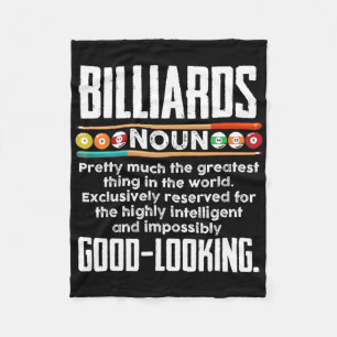 Billiards Definition - Funny Billiard 8 Ball Pool Fleece Blanket