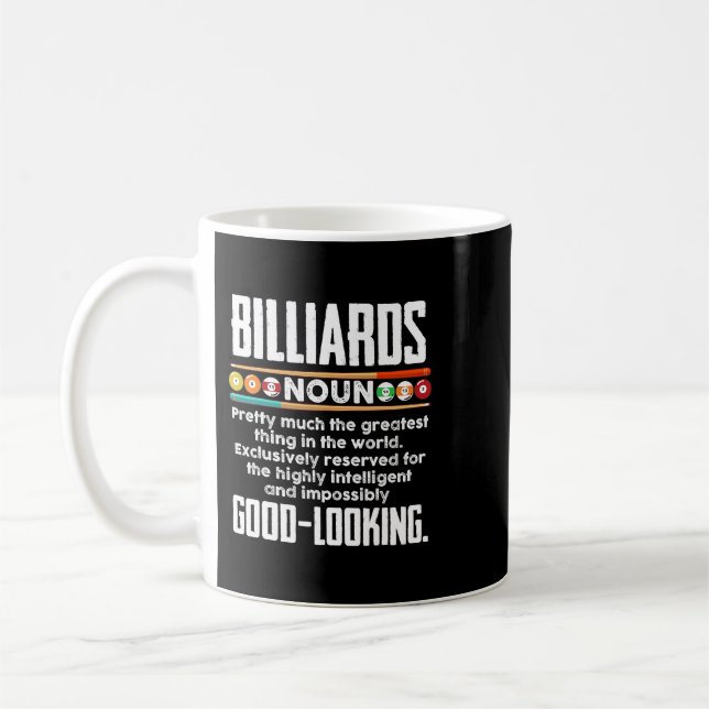 Billiards Definition Funny Billiard 8 Ball Pool Pl Coffee Mug (Left)