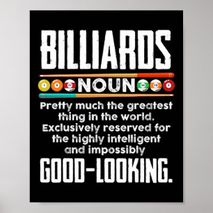 Billiards Definition - Funny Billiard 8 Ball Pool  Poster