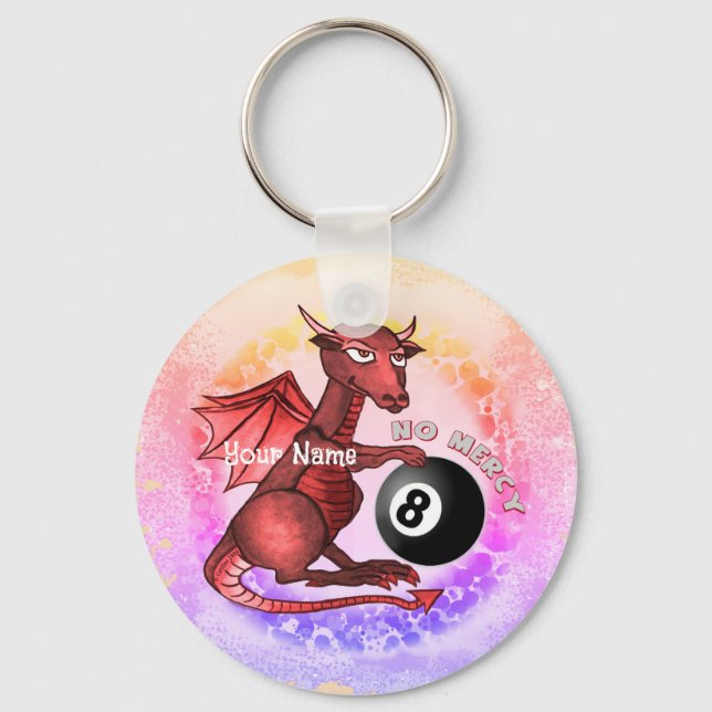Billiards Dragon  Keychain (Front)