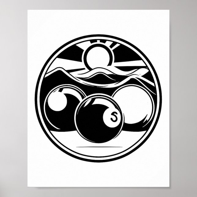Billiards Drawing Pool Player  Poster (Front)
