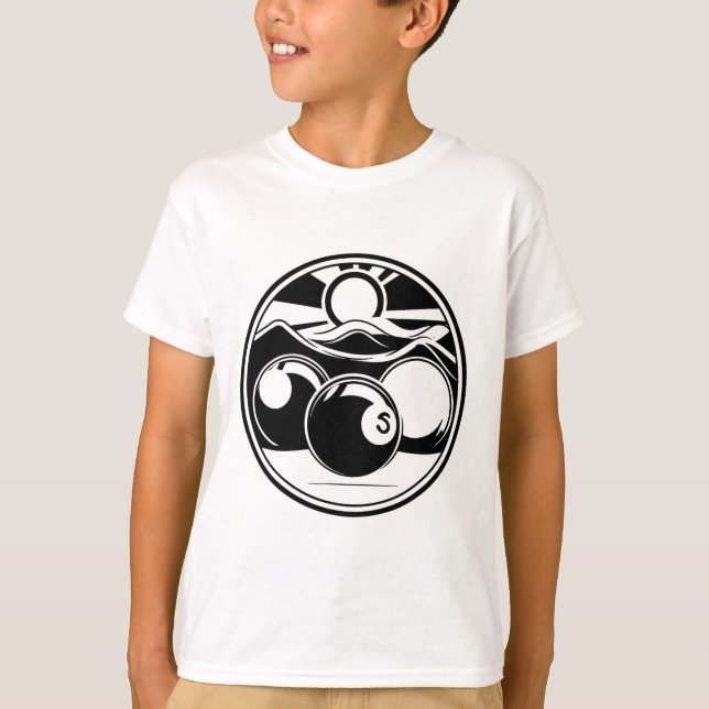 Billiards Drawing Pool Player  T-Shirt (Front)