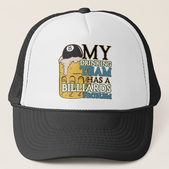 Billiards Drinking Team Trucker Hat (Front)