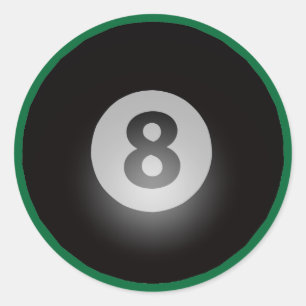 Billiards Eight Ball Classic Round Sticker