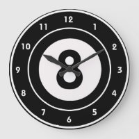 Billiards Eight-Ball Design Wall Clock