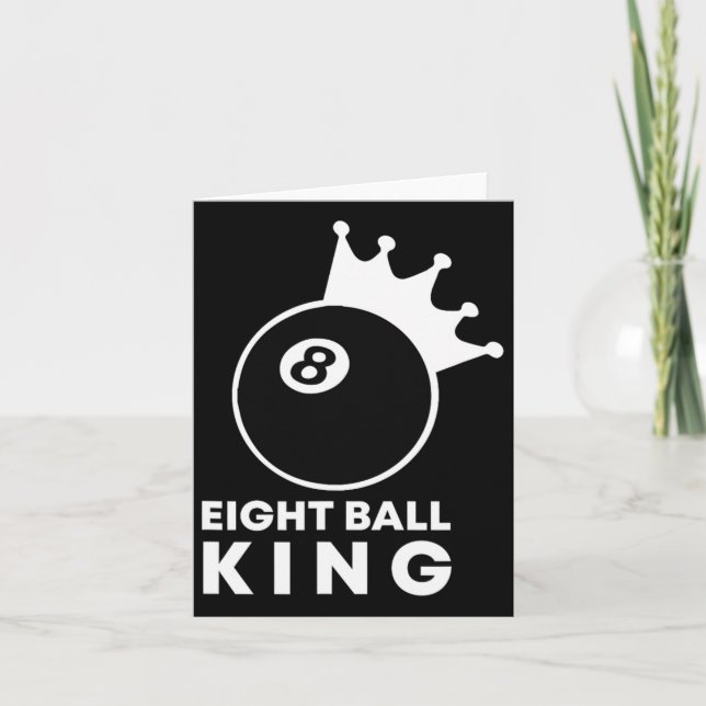 Billiards Eight Ball King 8 Ball Pool Player Lucky Card (Front)