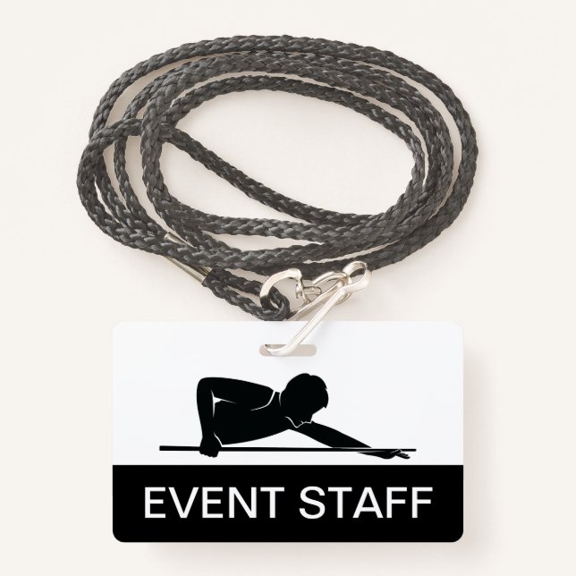 Billiards Event Staff Budget Event Badges (Front with Lanyard)