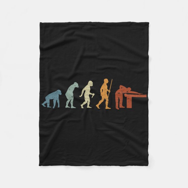 Billiards Evolution Billiard Player Retro Vintage  Fleece Blanket (Front)