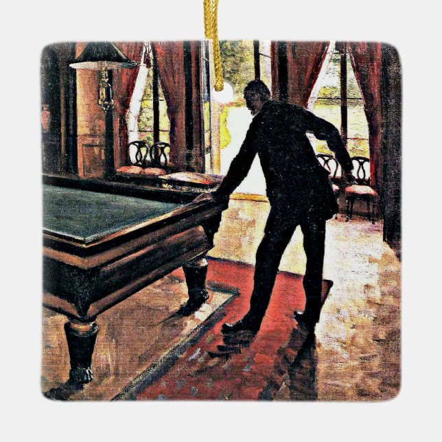 Billiards, famous painting, ceramic ornament (Front)