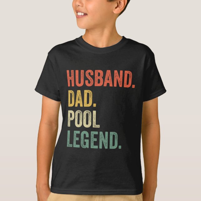 Billiards Funny Husband Dad Pool Player Legend Vin T-Shirt (Front)