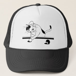 Billiards Game Cat Aim To Trucker Hat
