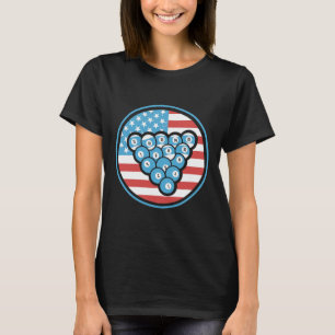 Billiards Gifts For Men & Women American Flag T-Shirt
