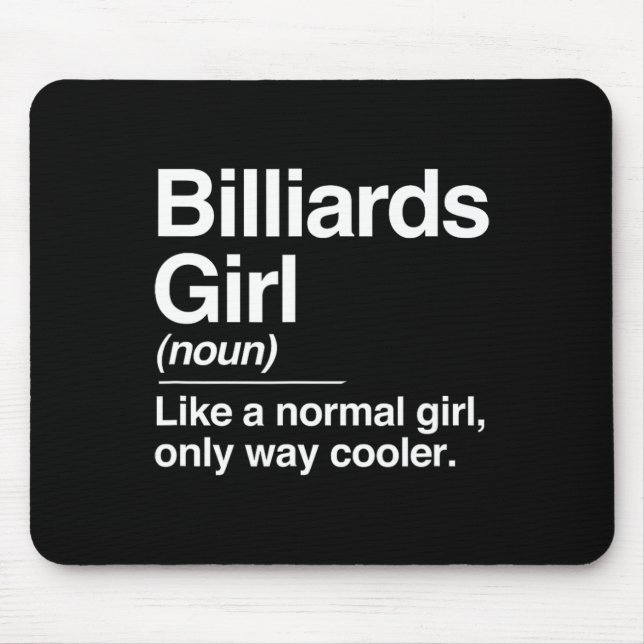 Billiards Girl Definition Normal Only Cooler Cue S Mouse Pad (Front)