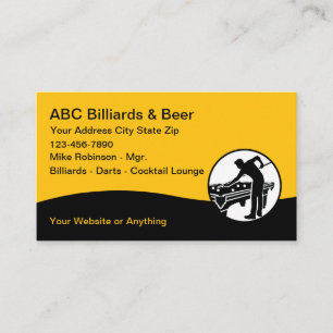 Billiards Hall And Lounge Business Cards