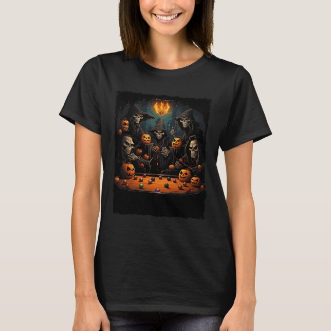 Billiards Halloween  T-Shirt (Front)