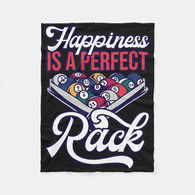 Billiards Happiness Perfect Rack Pool  Fleece Blanket (Front)