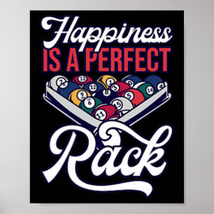 Billiards Happiness Perfect Rack Pool Minimalist  Poster