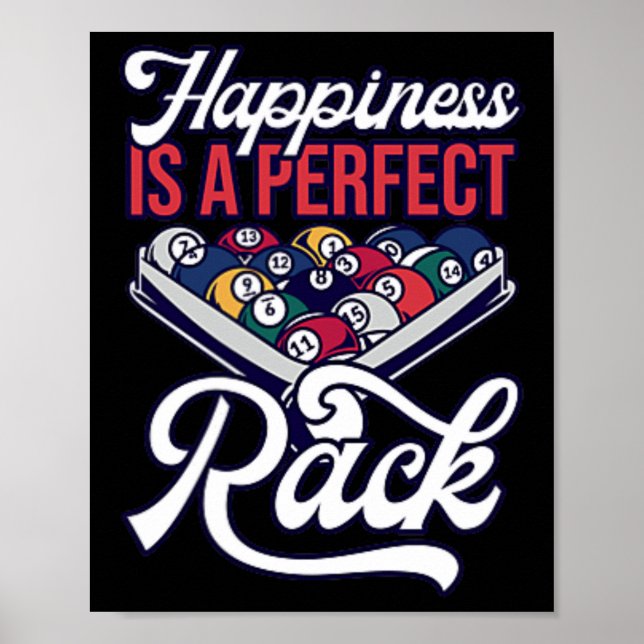 Billiards Happiness Perfect Rack Pool Minimalist  Poster (Front)