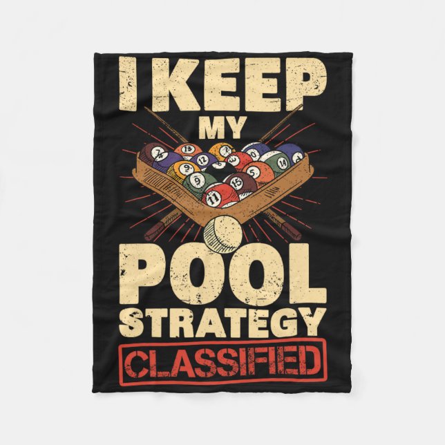 Billiards I Keep My Pool Strategy Clified Retro 8  Fleece Blanket (Front)