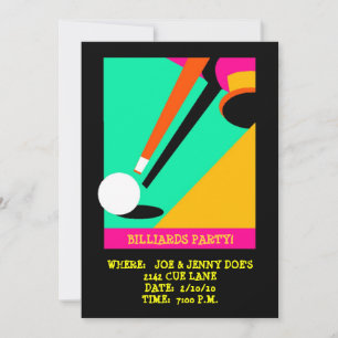 BILLIARDS ~ INVITATION À LA FÊTE DE POOL ~EZ POUR 