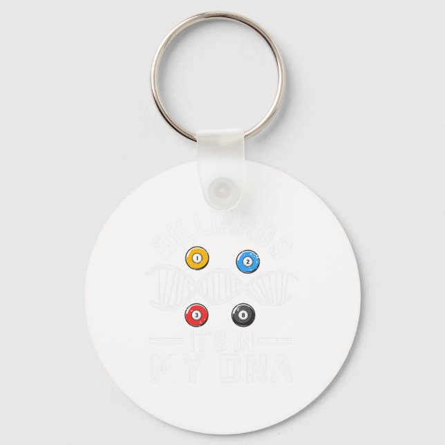 Billiards Its In My Dna Funny Pool Billiard Player Keychain (Front)