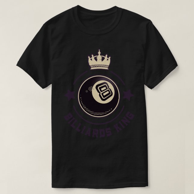 Billiards King 8Ball Retro Snooker 1 T-Shirt (Design Front)