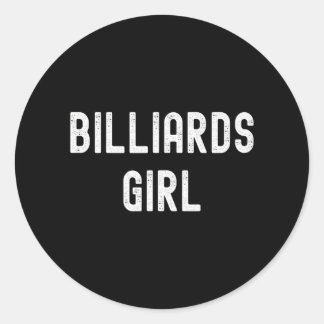 Billiards Lover Billiards Girl Classic Round Sticker