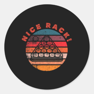 Billiards Nice Rack Players Funny Billiard Vintage Classic Round Sticker