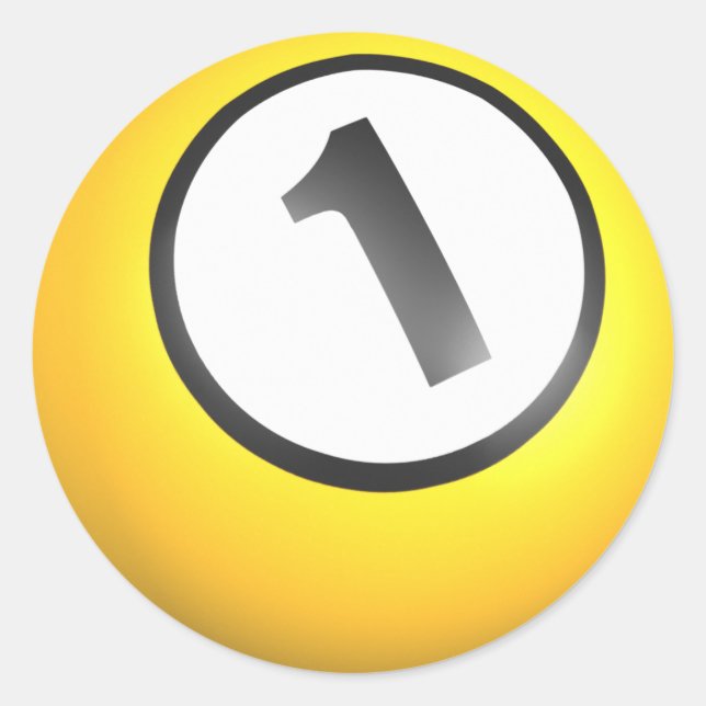 Billiards One Ball Classic Round Sticker (Front)