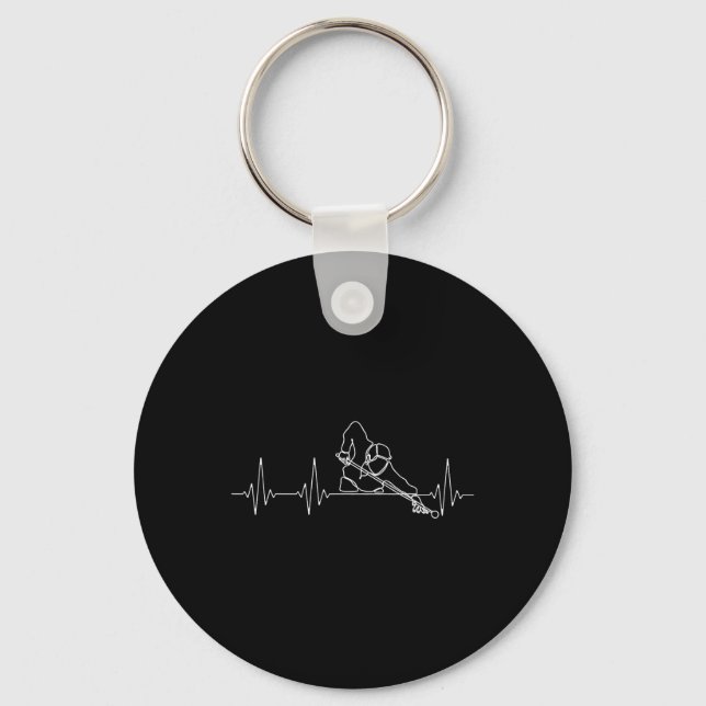Billiards Or Billard Heartbeat Funny Pool Billiard Keychain (Front)
