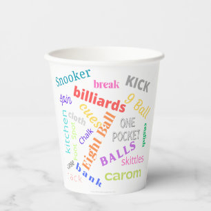 Billiards paper cups