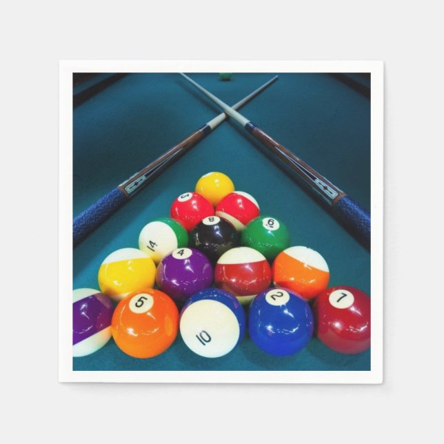 Billiards Paper Napkins (Front)