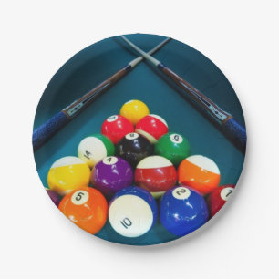 Billiards Paper Plates